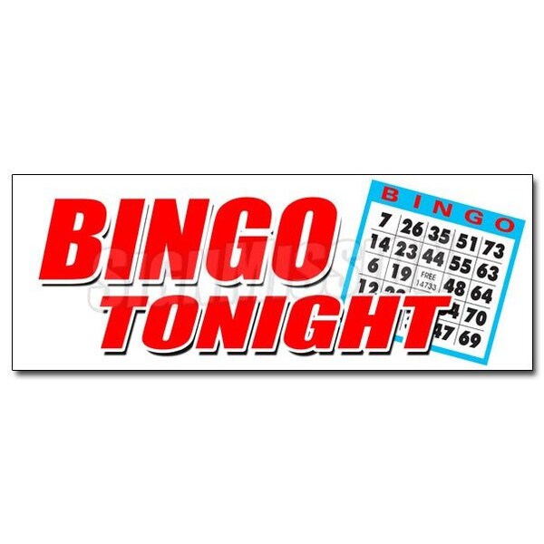 BINGO TONIGHT DECAL sticker public welcome free cards cash play win, D-36 Bingo Tonight